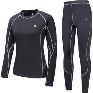 imageLittle Donkey Andy Womens Thermal Underwear Sets Lightweight Warm Base Layers Quick Dry Wicking Top and Bottom for Winter1 Black