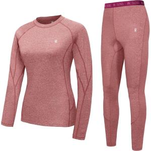 imageLittle Donkey Andy Womens Thermal Underwear Sets Lightweight Warm Base Layers Quick Dry Wicking Top and Bottom for Winter4 Red