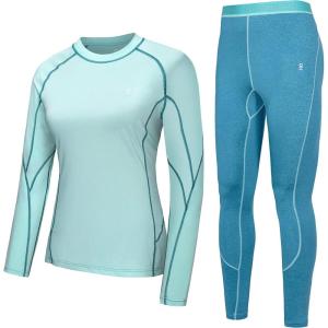 imageLittle Donkey Andy Womens Thermal Underwear Sets Lightweight Warm Base Layers Quick Dry Wicking Top and Bottom for Winter5 Blue