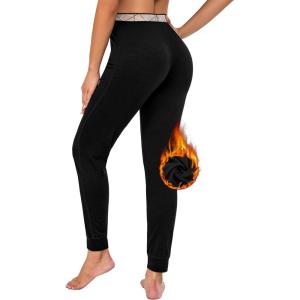 imageLittle Donkey Andy Womens Wool Base LayerThermal Underwear Bottoms Winter Long Johns PantsQuick Dry WickingBlack