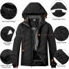 imageLittle Donkey Andy Mens Warm Ski Jacket Water Resistant Insulated Snowboarding Jacket Windproof Winter Snow CoatBlack