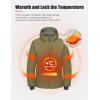 imageLittle Donkey Andy Mens Warm Ski Jacket Water Resistant Insulated Snowboarding Jacket Windproof Winter Snow CoatGrey Green