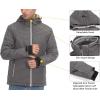 imageLittle Donkey Andy Mens Warm Windproof Ski Insulated Jacket Water Repellent Winter Snowboarding Snow CoatSteel Gray