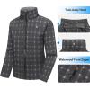 imageLittle Donkey Andy Mens Waterproof Rain Jacket Lightweight Rain Coat Raincoat with Hood for Golf HikingBlack Plaid