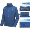 imageLittle Donkey Andy Mens Waterproof Rain Jacket Lightweight Rain Coat Raincoat with Hood for Golf HikingBlue Plaid