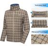 imageLittle Donkey Andy Mens Waterproof Rain Jacket Lightweight Rain Coat Raincoat with Hood for Golf HikingGreen Plaid