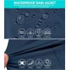 imageLittle Donkey Andy Mens Waterproof Rain Jacket with Detachable Hood Outdoor Raincoat for Hiking Travel CyclingA2navy