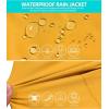 imageLittle Donkey Andy Mens Waterproof Rain Jacket with Detachable Hood Outdoor Raincoat for Hiking Travel CyclingA5yellow