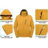 imageLittle Donkey Andy Mens Waterproof Rain Jacket with Detachable Hood Outdoor Raincoat for Hiking Travel CyclingA5yellow