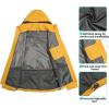imageLittle Donkey Andy Mens Waterproof Rain Jacket with Detachable Hood Outdoor Raincoat for Hiking Travel CyclingA5yellow