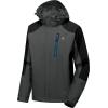imageLittle Donkey Andy Mens Waterproof Rain Jacket with Detachable Hood Outdoor Raincoat for Hiking Travel CyclingB2greyBlack