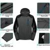 imageLittle Donkey Andy Mens Waterproof Rain Jacket with Detachable Hood Outdoor Raincoat for Hiking Travel CyclingB2greyBlack