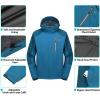 imageLittle Donkey Andy Mens Waterproof Rain Jacket with Detachable Hood Outdoor Raincoat for Hiking Travel CyclingB3mosaic BlueDeep Blue