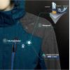 imageLittle Donkey Andy Mens Waterproof Rain Jacket with Detachable Hood Outdoor Raincoat for Hiking Travel CyclingB4deep BlueGrey