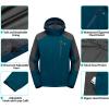 imageLittle Donkey Andy Mens Waterproof Rain Jacket with Detachable Hood Outdoor Raincoat for Hiking Travel CyclingB4deep BlueGrey