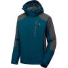 imageLittle Donkey Andy Mens Waterproof Rain Jacket with Detachable Hood Outdoor Raincoat for Hiking Travel CyclingB4deep BlueGrey