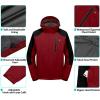imageLittle Donkey Andy Mens Waterproof Rain Jacket with Detachable Hood Outdoor Raincoat for Hiking Travel CyclingB5redBlack