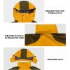 imageLittle Donkey Andy Mens Waterproof Rain Jacket with Detachable Hood Outdoor Raincoat for Hiking Travel CyclingB6cyber YellowOlive Green
