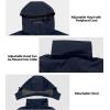 imageLittle Donkey Andy Mens Waterproof Rain Jacket with Detachable Hood Outdoor Raincoat for Hiking Travel CyclingC1deep BlueDeep Blue