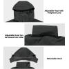 imageLittle Donkey Andy Mens Waterproof Rain Jacket with Detachable Hood Outdoor Raincoat for Hiking Travel CyclingC1greyGrey