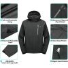 imageLittle Donkey Andy Mens Waterproof Rain Jacket with Detachable Hood Outdoor Raincoat for Hiking Travel CyclingC1greyGrey
