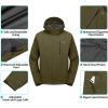 imageLittle Donkey Andy Mens Waterproof Rain Jacket with Detachable Hood Outdoor Raincoat for Hiking Travel CyclingC1olive GreenOlive Green