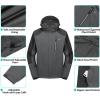 imageLittle Donkey Andy Mens Waterproof Rain Jacket with Detachable Hood Outdoor Raincoat for Hiking Travel CyclingC1saluteGrey