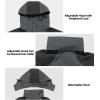 imageLittle Donkey Andy Mens Waterproof Rain Jacket with Detachable Hood Outdoor Raincoat for Hiking Travel CyclingC1saluteGrey