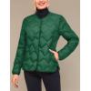 imageLittle Donkey Andy Womens Lightweight Puffer Jacket with Recycled Insulation Button Down Quilted CoatsGrass Green