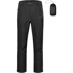 imageLittle Donkey Andy Mens Rain Pants Waterproof Lightweight Overpants Windproof Outdoor Pants for Hiking Golf FishingA1 Black