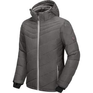 imageLittle Donkey Andy Mens Warm Windproof Ski Insulated Jacket Water Repellent Winter Snowboarding Snow CoatSteel Gray