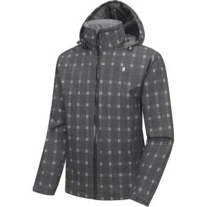 imageLittle Donkey Andy Mens Waterproof Rain Jacket Lightweight Rain Coat Raincoat with Hood for Golf HikingBlack Plaid