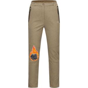 imageLittle Donkey Andy Softshell Fleece Lined Cargo Pants for Women Water Resistance Outdoor Hiking Tactical TrousersKhaki Heather