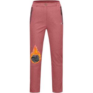 imageLittle Donkey Andy Softshell Fleece Lined Cargo Pants for Women Water Resistance Outdoor Hiking Tactical TrousersWatermelon Red Heather