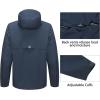 imageLittle Donkey Andy Mens Waterproof Rain Jacket Outdoor Lightweight Rain Shell Coat for Hiking Golf TravelDeep Blue