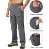 imageLittle Donkey Andy Mens Zip Off Convertible Quick Dry Cargo Pants Stretch Lightweight Hiking Travel CampingGrey