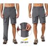imageLittle Donkey Andy Mens Zip Off Convertible Quick Dry Cargo Pants Stretch Lightweight Hiking Travel CampingGrey