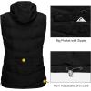 imageLittle Donkey Andy Womens Fleece Puffy Vest Warm Sleeveless Puffer Jacket with Removable Hood for Golfing HikingBlack