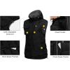 imageLittle Donkey Andy Womens Fleece Puffy Vest Warm Sleeveless Puffer Jacket with Removable Hood for Golfing HikingBlack