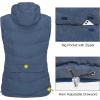 imageLittle Donkey Andy Womens Fleece Puffy Vest Warm Sleeveless Puffer Jacket with Removable Hood for Golfing HikingBlue