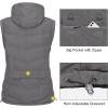 imageLittle Donkey Andy Womens Fleece Puffy Vest Warm Sleeveless Puffer Jacket with Removable Hood for Golfing HikingGrey