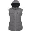 imageLittle Donkey Andy Womens Fleece Puffy Vest Warm Sleeveless Puffer Jacket with Removable Hood for Golfing HikingGrey