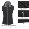 imageLittle Donkey Andy Womens Fleece Puffy Vest Warm Sleeveless Puffer Jacket with Removable Hood for Golfing HikingGrey