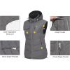 imageLittle Donkey Andy Womens Fleece Puffy Vest Warm Sleeveless Puffer Jacket with Removable Hood for Golfing HikingGrey