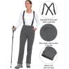 imageLittle Donkey Andy Womens Insulated Ski Bibs Snow Pants Water Resistant Snowboard Softshell Pants with SuspendersSteel Gray