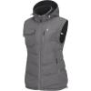 imageLittle Donkey Andy Womens Fleece Puffy Vest Warm Sleeveless Puffer Jacket with Removable Hood for Golfing HikingGrey