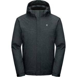 imageLittle Donkey Andy Mens Waterproof Jacket with Removable HoodFleece Lined Warm Rain Jacket for Hiking Skiing