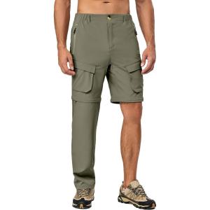 imageLittle Donkey Andy Mens Zip Off Convertible Quick Dry Cargo Pants Stretch Lightweight Hiking Travel CampingLaurel Oak