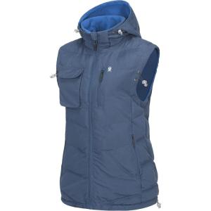 imageLittle Donkey Andy Womens Fleece Puffy Vest Warm Sleeveless Puffer Jacket with Removable Hood for Golfing HikingBlue