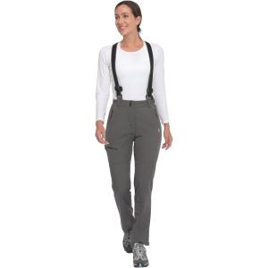 imageLittle Donkey Andy Womens Skiing Bibs Fleece Lined Snow Pants Winter WaterRepellent Snowboard Pants with SuspendersGray